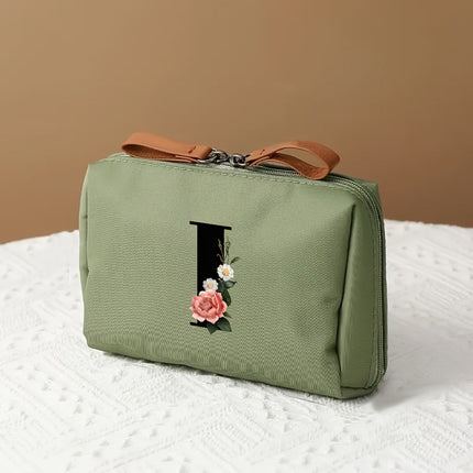 Elegant Makeup Bag Travel Organizer with Letter Design | Chic Cosmetic Case for Beauty Essentials
