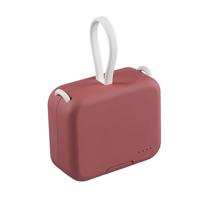 Mini Power Bank with Built In Phone Stand, Portable Charger for Lightning and Type C Phones