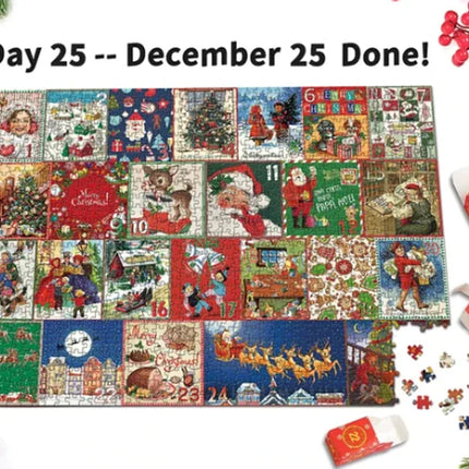 Advent Calendar Jigsaw Puzzle for Adults, Christmas Games for Family