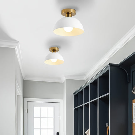 Modern Semi-Flush Ceiling Lamp with Matte Metal Finish | Compact Design for Hallways and Bedrooms
