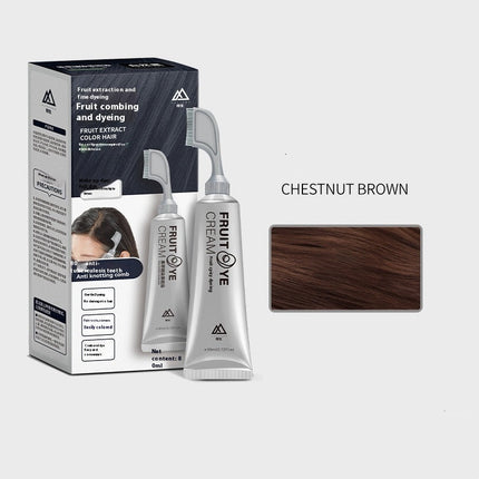 Hair Color Cream with Comb Applicator, Gray Coverage Hair Dye in 3 Shades, for At Home Root Touch Ups