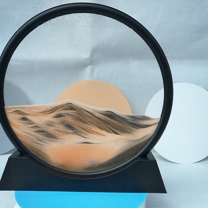 3D Quicksand Art Picture, Moving Sand Painting in Lead-Free Transparent Glass, 4 Colors, Calming Desk and Home Decor