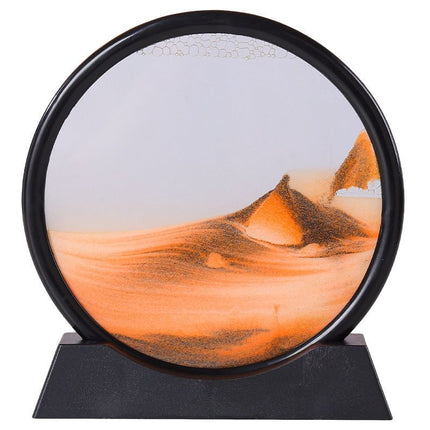3D Quicksand Art Picture, Moving Sand Painting in Lead-Free Transparent Glass, 4 Colors, Calming Desk and Home Decor
