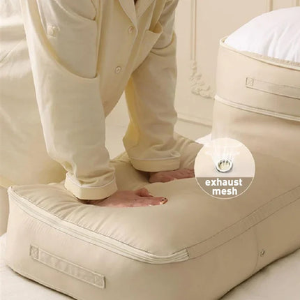 Storage Organizer with Compression Zipper, Under Bed Storage Bags for Clothes and Blankets