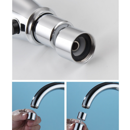 Kitchen Faucet Sprayer Head with Jet and Cascade Spray Modes, Silver Multi Angle Extendable Tap Nozzle for Kitchen Sink