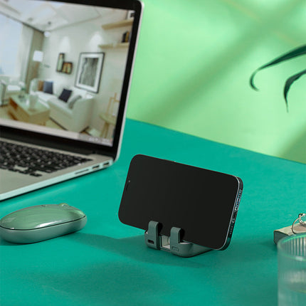 Mini Power Bank with Built In Phone Stand, Portable Charger for Lightning and Type C Phones