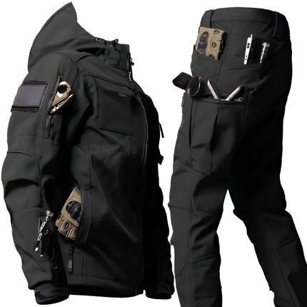 Men's Tactical Outdoor Jacket and Pants Set with Multi-Pocket Design | Rugged Support for Harsh Environments