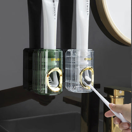 Wall Mounted Toothpaste Dispenser with One Press Operation, Adhesive No Drill Mount for Wall or Mirror, 3 Colors