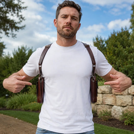 Anti Theft Crossbody Bag, Dual Underarm Zip Compartment Harness Bag in Black or Brown for Travel and Commuting