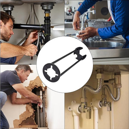 Multi-Use Sink Wrench Tool with Ergonomic Grip | Adjustable Design for Easy Plumbing Repairs