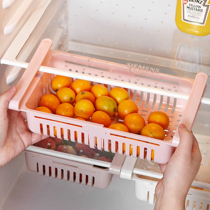Refrigerator Storage Rack with Adjustable Shelves | Space-Saving Organizer for Efficient Food Storage