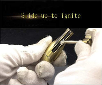 Kerosene Keychain Lighter, Windproof Refillable Permanent Match Fire Starter with Magnesium Strike Strip for Camping