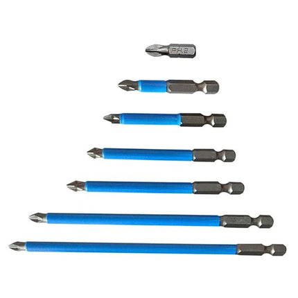 Magnetic Screwdriver Bit Set, 7 Piece with Non-Slip Coating and 150mm Extended Length, for Furniture and Electronics