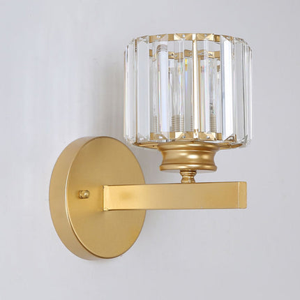 Crystal Wall Light Sconce with Luxe Crystal Detailing | Modern Iron Fixture for Elegant Ambiance