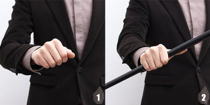 Extendable Metal Self Defense Baton with Spring Loaded One Hand Opening, Compact Pocket Size Stick for Everyday Carry