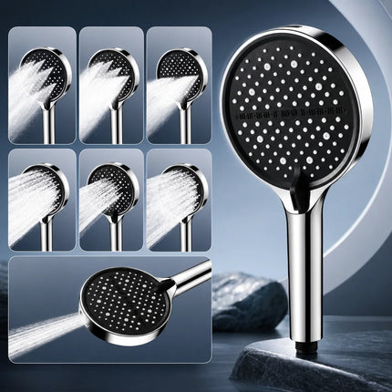 Pressurized Handheld Shower Head with Seven Massage Settings | Adjustable Water Flow for Relaxation and Refreshing Experience