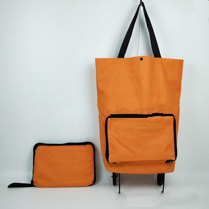 Foldable Shopping Cart with Swivel Front Wheels, 2-in-1 Rolling Grocery Trolley, Lightweight Compact Fold, 2 Colours