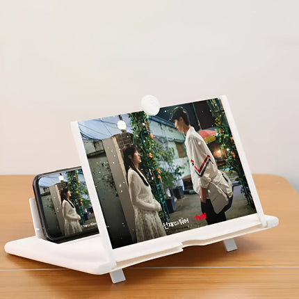 Phone Stand Screen Magnifier with Adjustable Angle | Foldable Holder for Clear Viewing of Movies and Calls