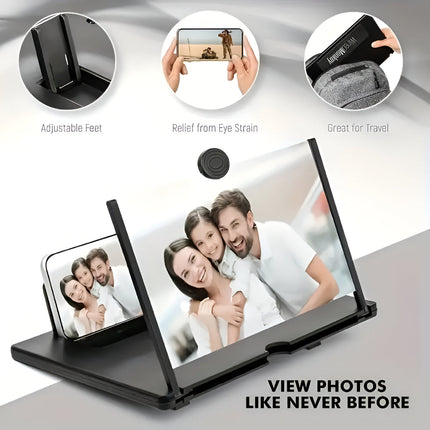 Phone Stand Screen Magnifier with Adjustable Angle | Foldable Holder for Clear Viewing of Movies and Calls