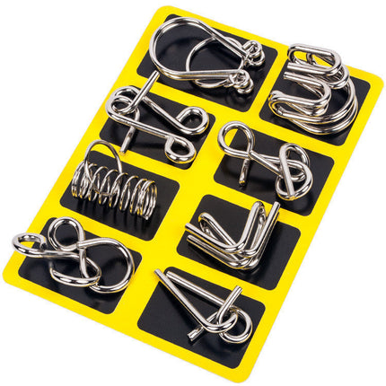 Metal Puzzle Rings Brain Teaser Set, Interlocking Puzzles to Take Apart and Reassemble, Screen Free Fidget