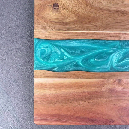 Resin River Cutting Board with Durable Acacia Wood | Stylish Serving Board for Meats and Cheeses