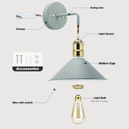 Modern Metal Wall Sconce with Oil-Rubbed Finish | Industrial Lighting Fixture for Bedrooms and Living Rooms