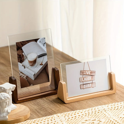 U-Shaped Photo Frame with Solid Wood & Acrylic Design | Modern Minimalist Display for Cherished Memories