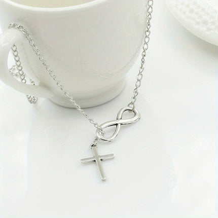 Silver Cross Pendant Necklace with Vintage Design | Meaningful Gift for Mother's Day and Everyday Wear