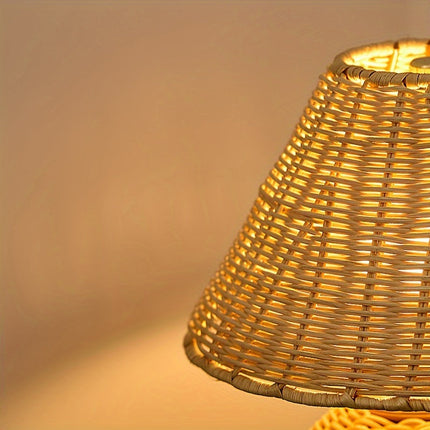 Bamboo Woven Desk Lamp with Handcrafted Shade | USB-Powered Ambient Light for Relaxing Spaces