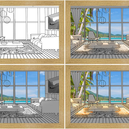 Illuminated Wall Art Panel, 11 Scenic Designs and 2 Sizes, Glowing Decor for Living Room and Bedroom