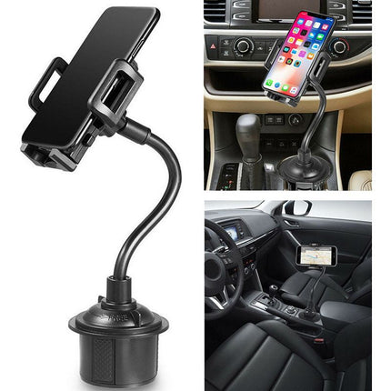 Car Phone Mount with Adjustable Grip and 360 Degree Rotation, One-Hand Phone Holder for All Phones and Car Models