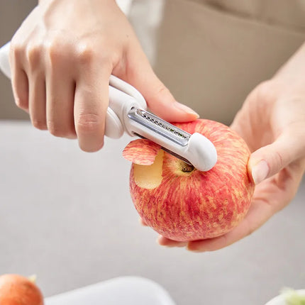 Multi-Function Vegetable Peeler with Rotating Blades, Kitchen Slicing Tool for Peeling, Julienne and Food Prep