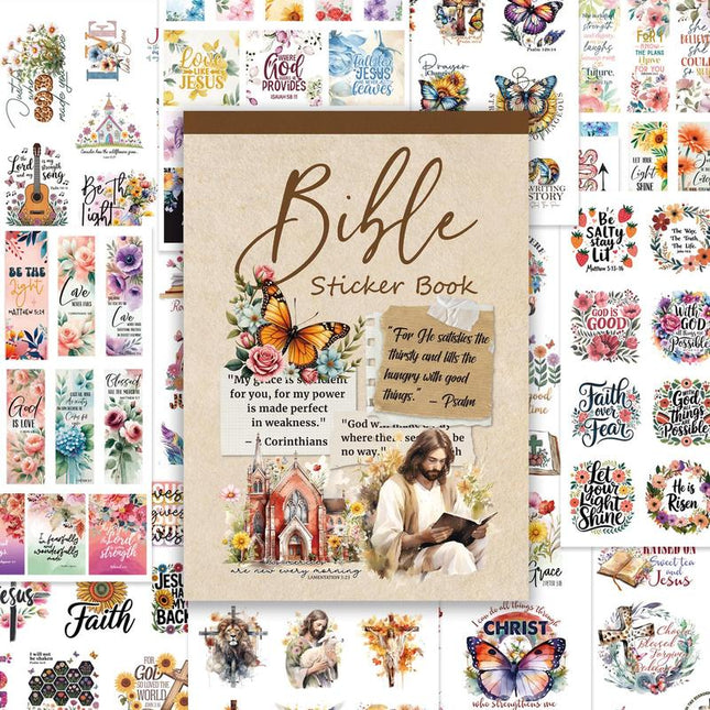 Christian Vinyl Stickers, Waterproof Water Bottle Stickers, Bible Verse Stickers and Sticker Sheets for Journals and Planners