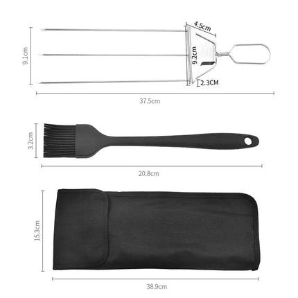 Kabob Skewers for Grilling, Stainless Steel BBQ Skewers with 3 Prongs – image 14