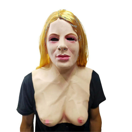 Halloween Mask for Adults, Latex Realistic Mask with Beard, Scary Mask Full Head for Costume Party and Cosplay