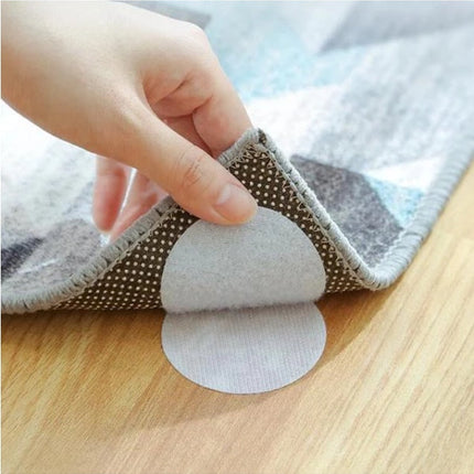 Anti-Slip Fabric Grip Stickers for Rugs, Blankets and Chair Cushions, Reusable No-Residue Adhesive, Black or White