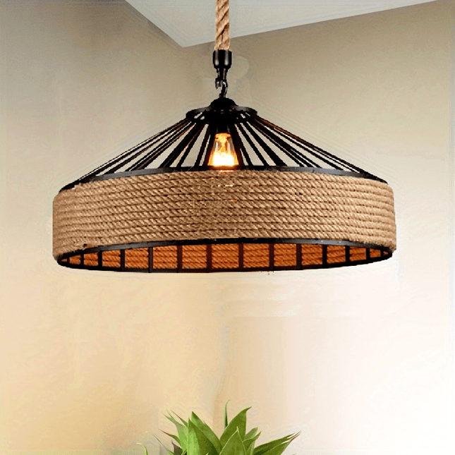 Kitchen Island Pendant Light, Hemp Rope Pendant Light, Farmhouse Hanging Light for Dining Room and Kitchen_00