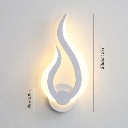 Flame-Shaped LED Wall Light with 10W Warm White Glow | Modern Acrylic Sconce for Elegant Ambient Illumination