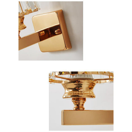 Crystal Wall Light Sconce with Luxe Crystal Detailing | Modern Iron Fixture for Elegant Ambiance