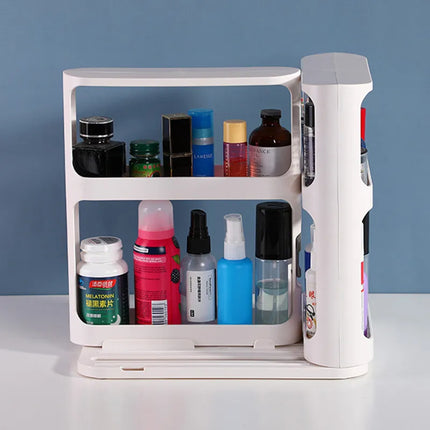 Rotating Storage Rack Organizer with Adjustable Shelves | Space-Saving Solution for Easy Access