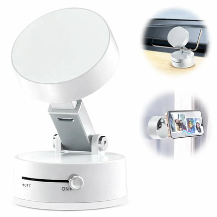 Magnetic Car Phone Mount, Vacuum Suction Cup Base for Dashboard and Windshield Glass, Rotating 360 Degree Head