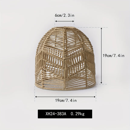 Handwoven Rope Pendant Shade with Natural Paper Design | Rustic Light Fixture for Soft Ambient Glow