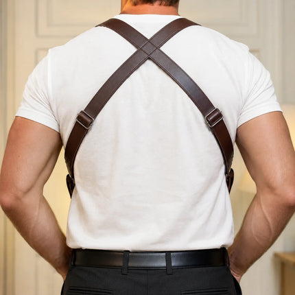 Anti Theft Crossbody Bag, Dual Underarm Zip Compartment Harness Bag in Black or Brown for Travel and Commuting