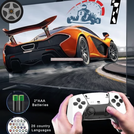 4K Retro Gaming Console Stick with Dual Wireless Controllers | Compact Plug-and-Play for Family Fun
