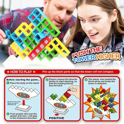 Tower Stacking Game with Magnetic Building Blocks, Magnetic Blocks Balance Toy for Two Players – image 4