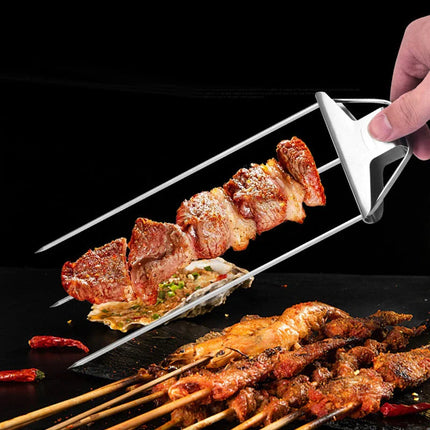 Kabob Skewers for Grilling, Stainless Steel BBQ Skewers with 3 Prongs – image 8