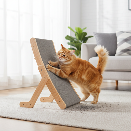Curved Cat Scratcher with Ergonomic Design | Dual Function Lounge and Scratching Board for Cats
