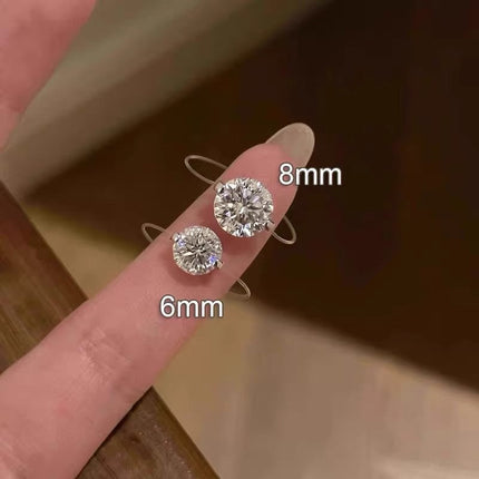 Moissanite Ring with Invisible Band, 1 or 2 Carat Moissanite Ring