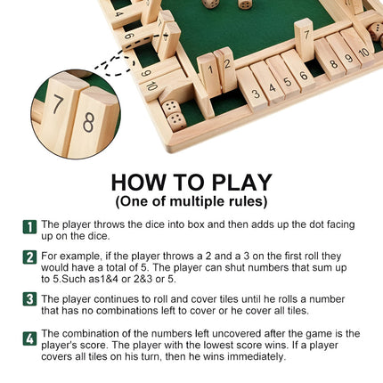 Wooden Math Learning Board Game Set with Compact Design | Fun Family Tabletop Activity for 2-4 Players