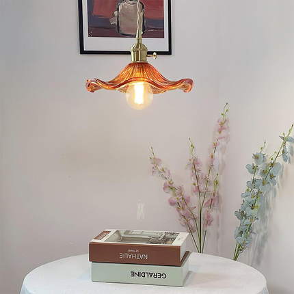 Flower Glass LED Pendant Light with Unique Design | Warm Glow for Cozy Home Ambience